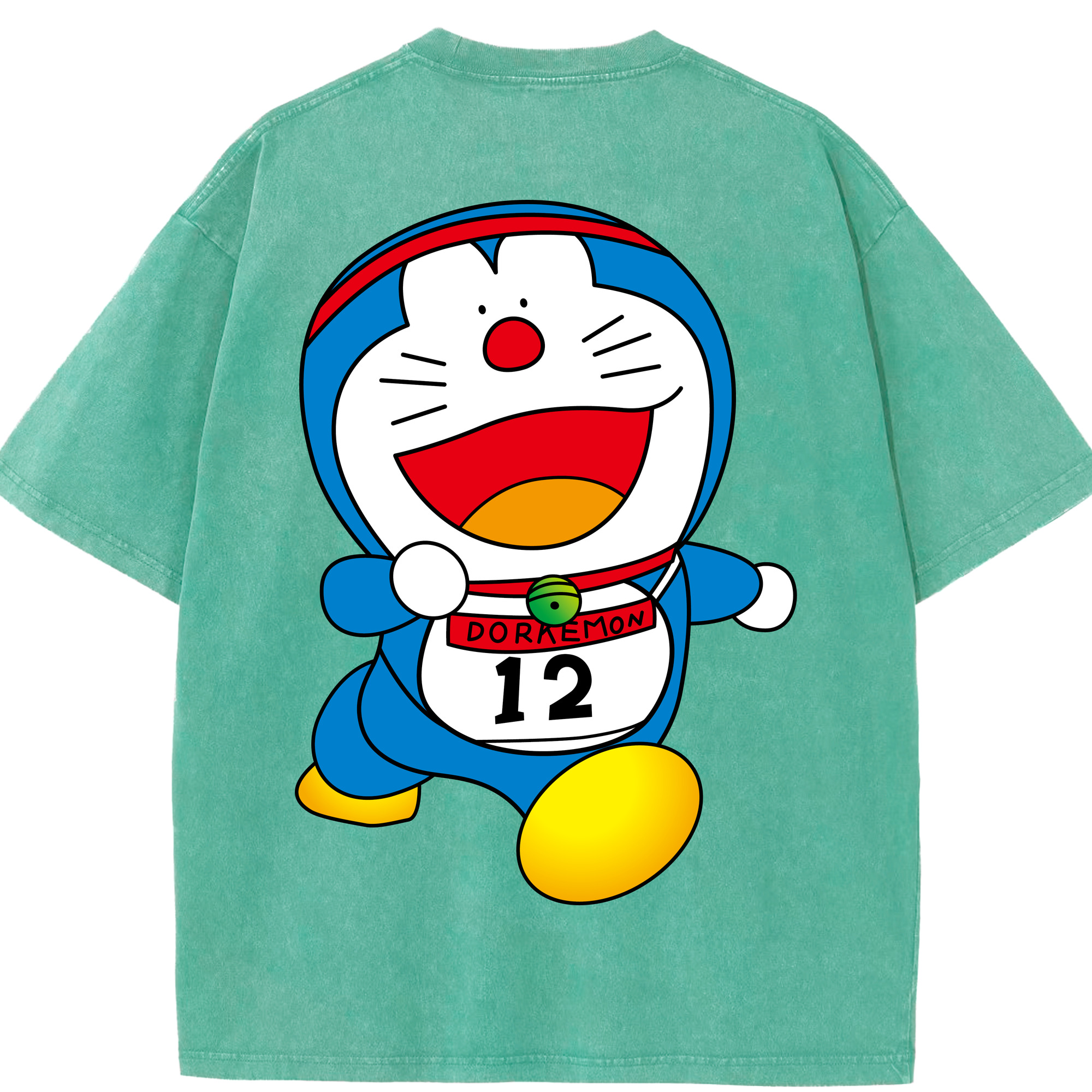 （画像用） ドラえもん Doraemon 綿100% ヴィンテージ風 半袖Tシャツ（背面プリント）